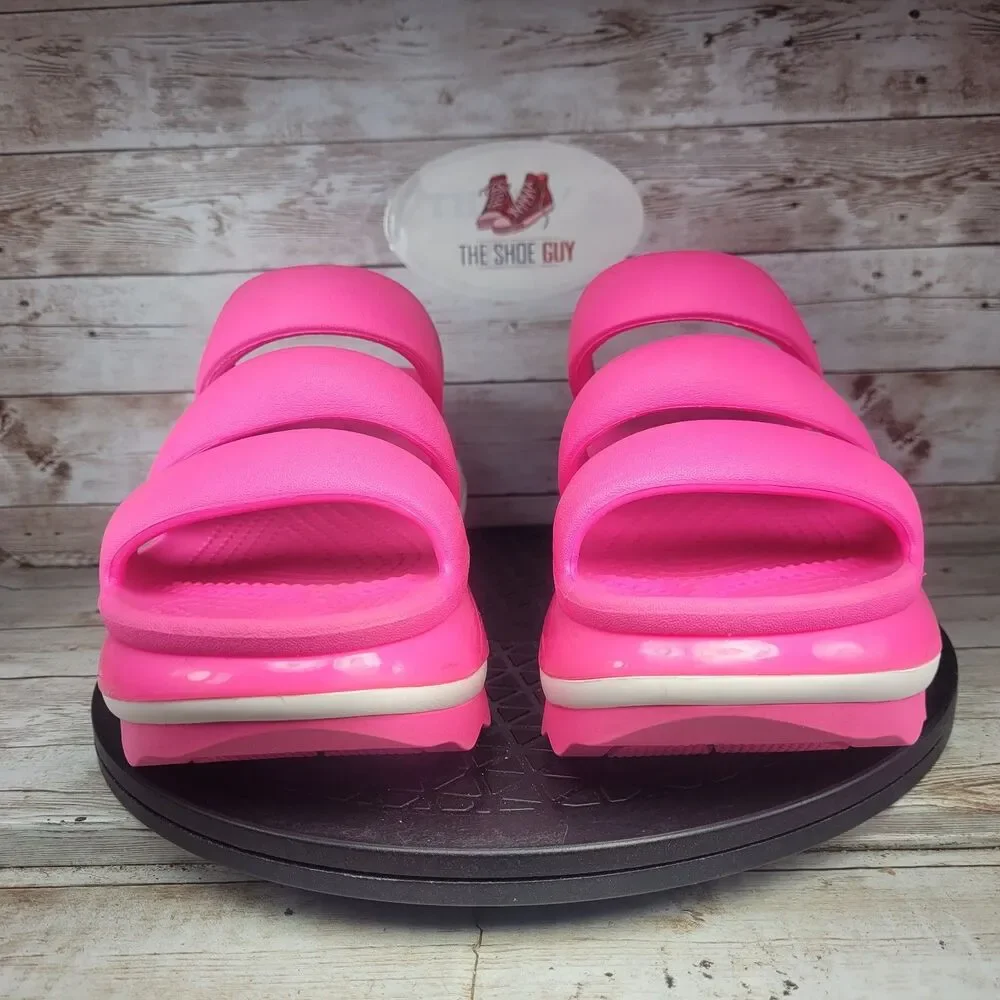Crocs Mega Crush Triple Strap Women Size 9 Pink Platform Sandals